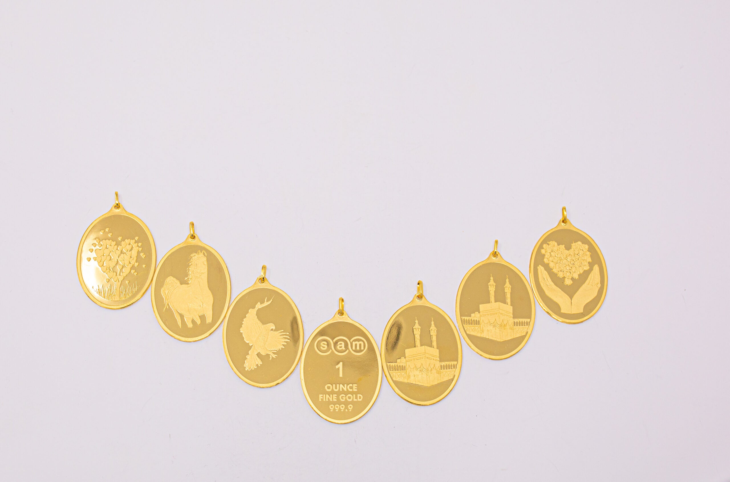 SAM Gold 24K Oval Pendant 999.9 Purity