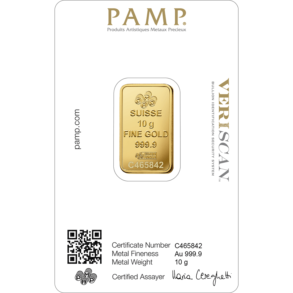 Pamp Suisse Queen Fortuna Gold Bar 24KT - 10 Gram - Malahi Gold Trading
