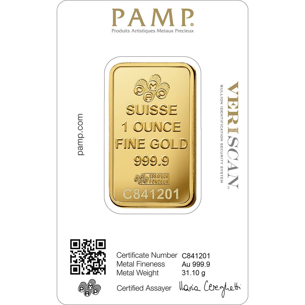 Pamp Suisse Queen Fortuna Gold Bar 24KT - 1 Ounce - Malahi Gold Trading