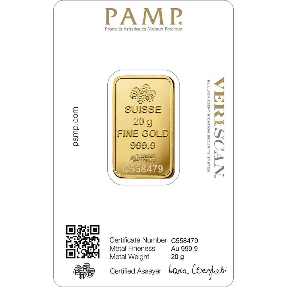 Pamp Suisse Queen Fortuna Gold Bar 24KT - 20 Gram - Malahi Gold Trading
