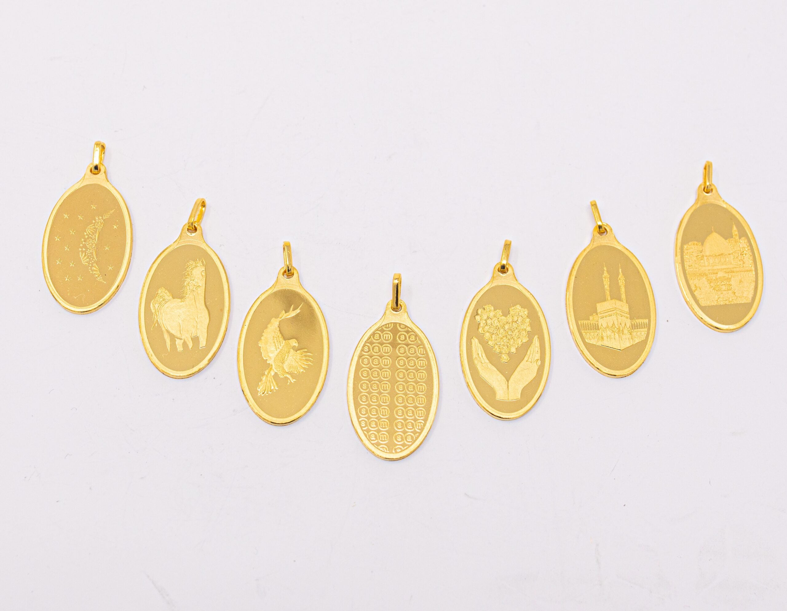 SAM Gold 24K Oval Pendant 999.9 Purity