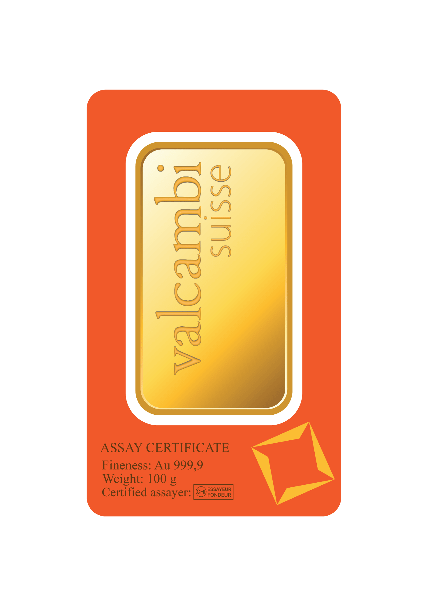 Valcambi Suisse Gold Bar 24KT - 100 gram - Malahi Gold Trading
