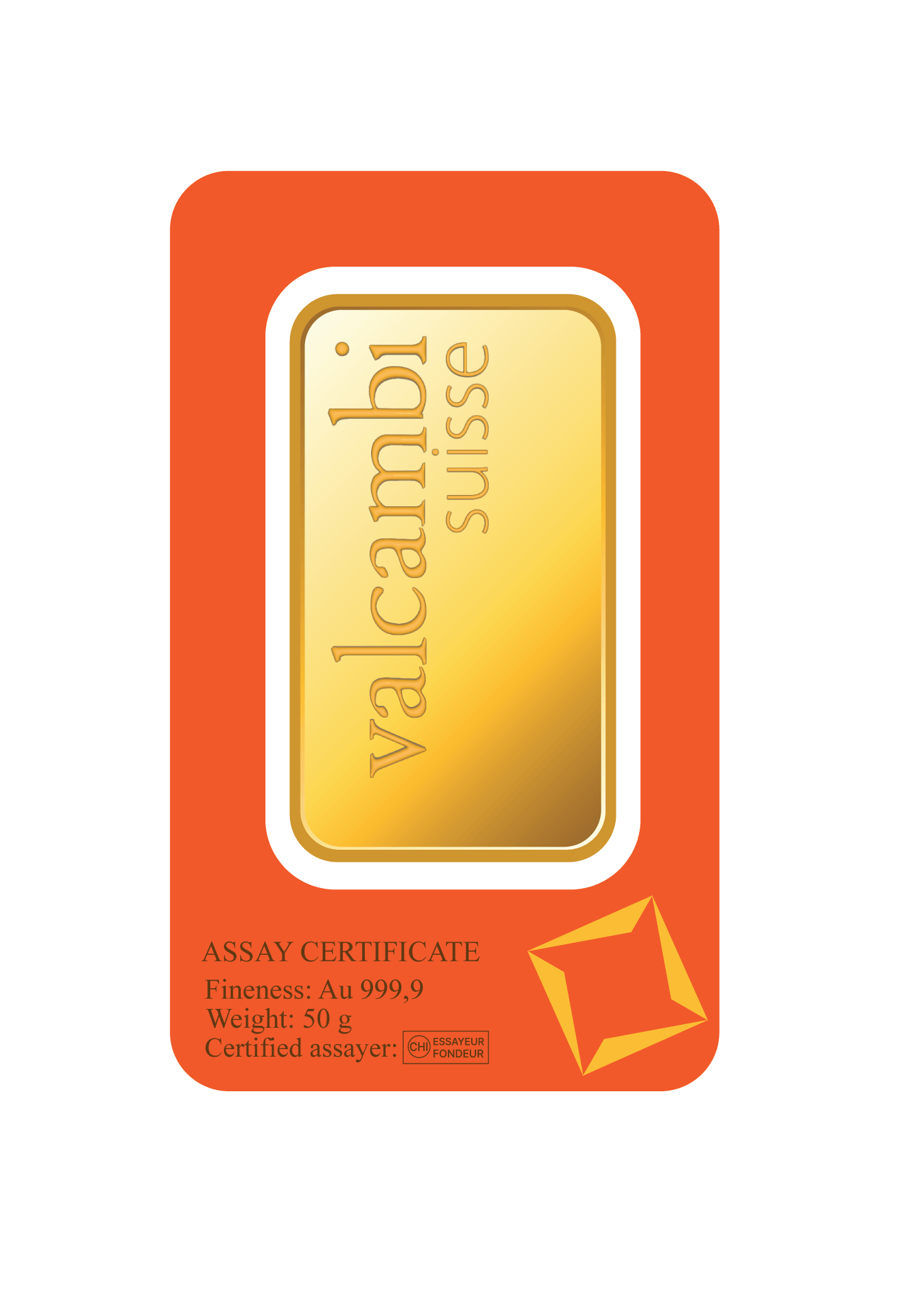 Valcambi Suisse Gold Bar 24KT - 50 gram - Malahi Gold Trading