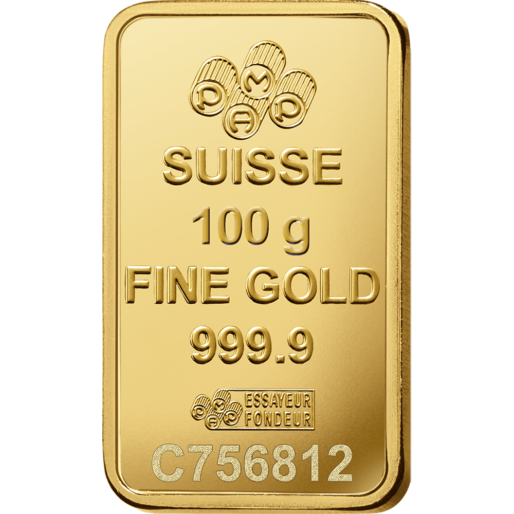 Pamp Suisse Queen Fortuna Gold Bar 24KT - 100 Gram - Malahi Gold Trading
