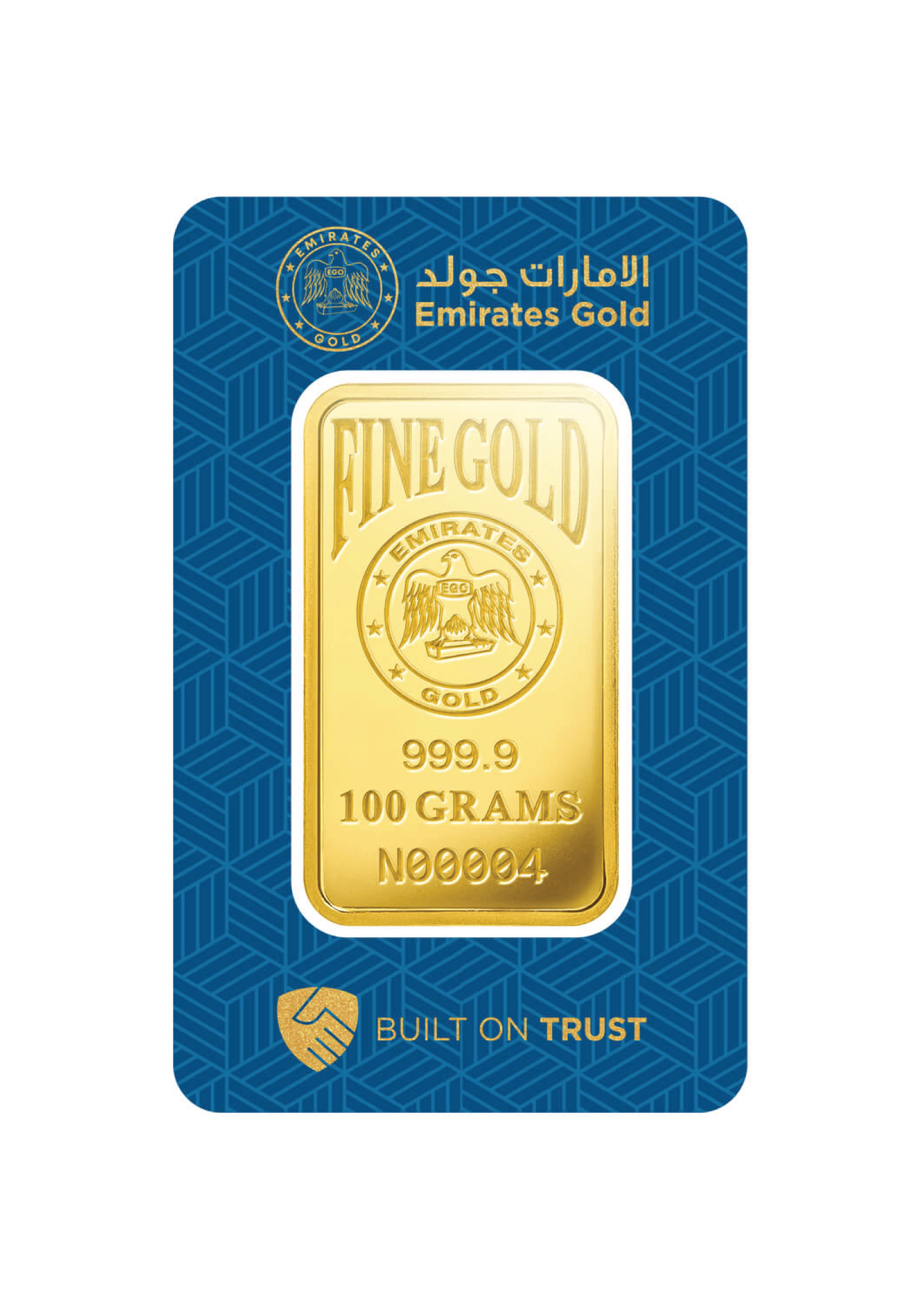 Emirates Gold Bar 24KT - 100 Gram - Malahi Gold Trading