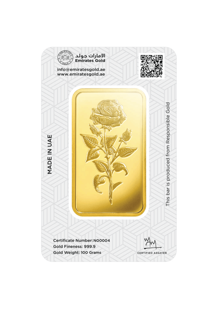 Emirates Gold Bar 24KT - 100 Gram - Malahi Gold Trading