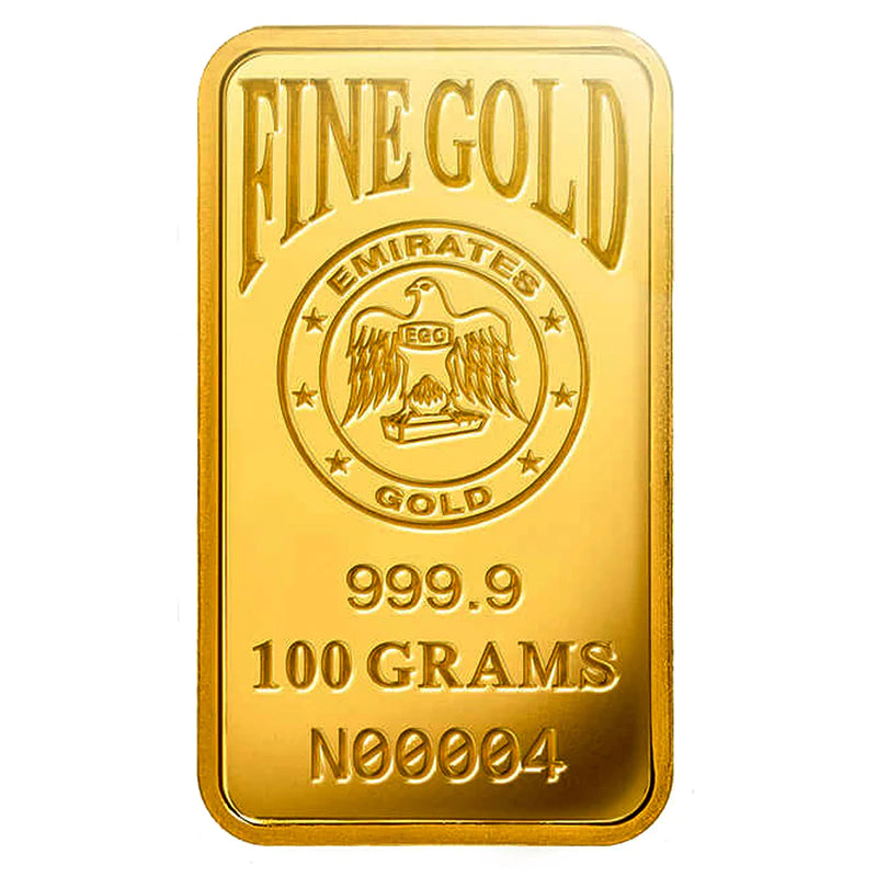 Emirates Gold Bar 24KT - 100 Gram - Malahi Gold Trading