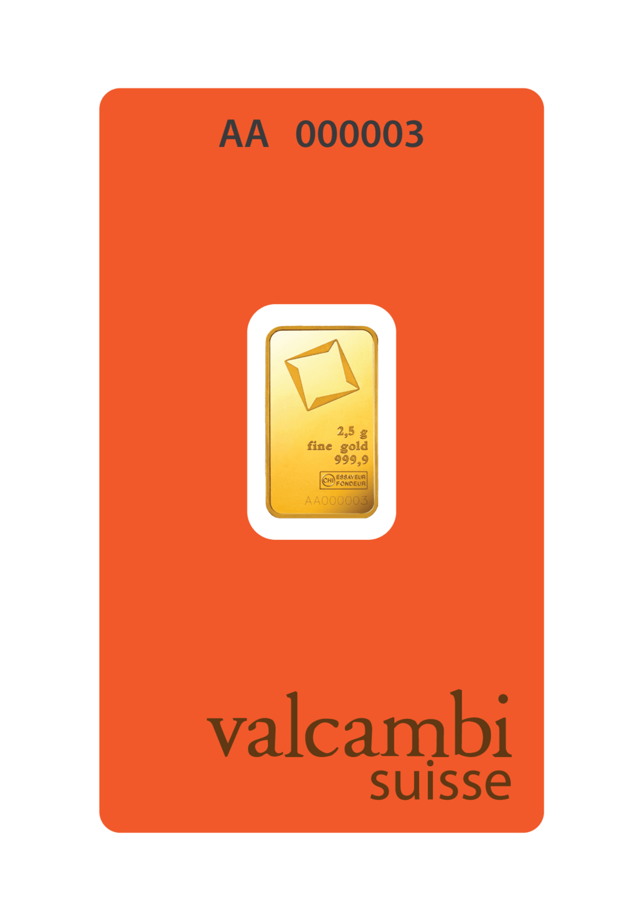 Valcambi Suisse Gold Bar 24KT - 2.5 gram - Malahi Gold Trading