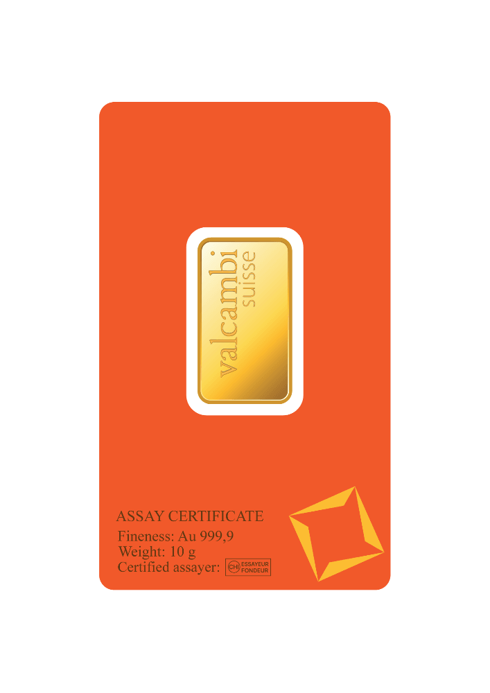 Valcambi Suisse Gold Bar 24KT - 10 gram - Malahi Gold Trading