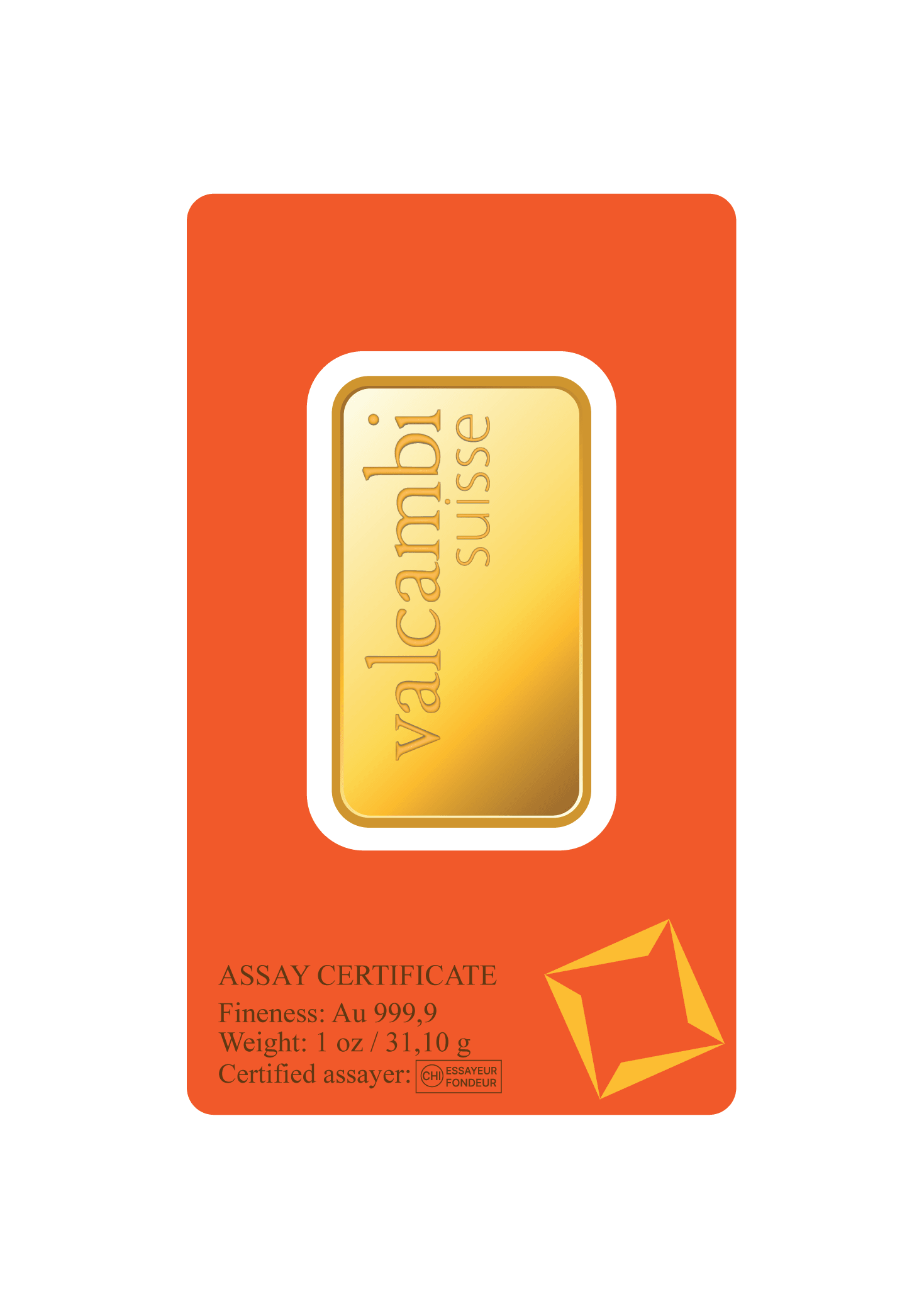 Valcambi Suisse Gold Bar 24KT - 1 ounce - Malahi Gold Trading