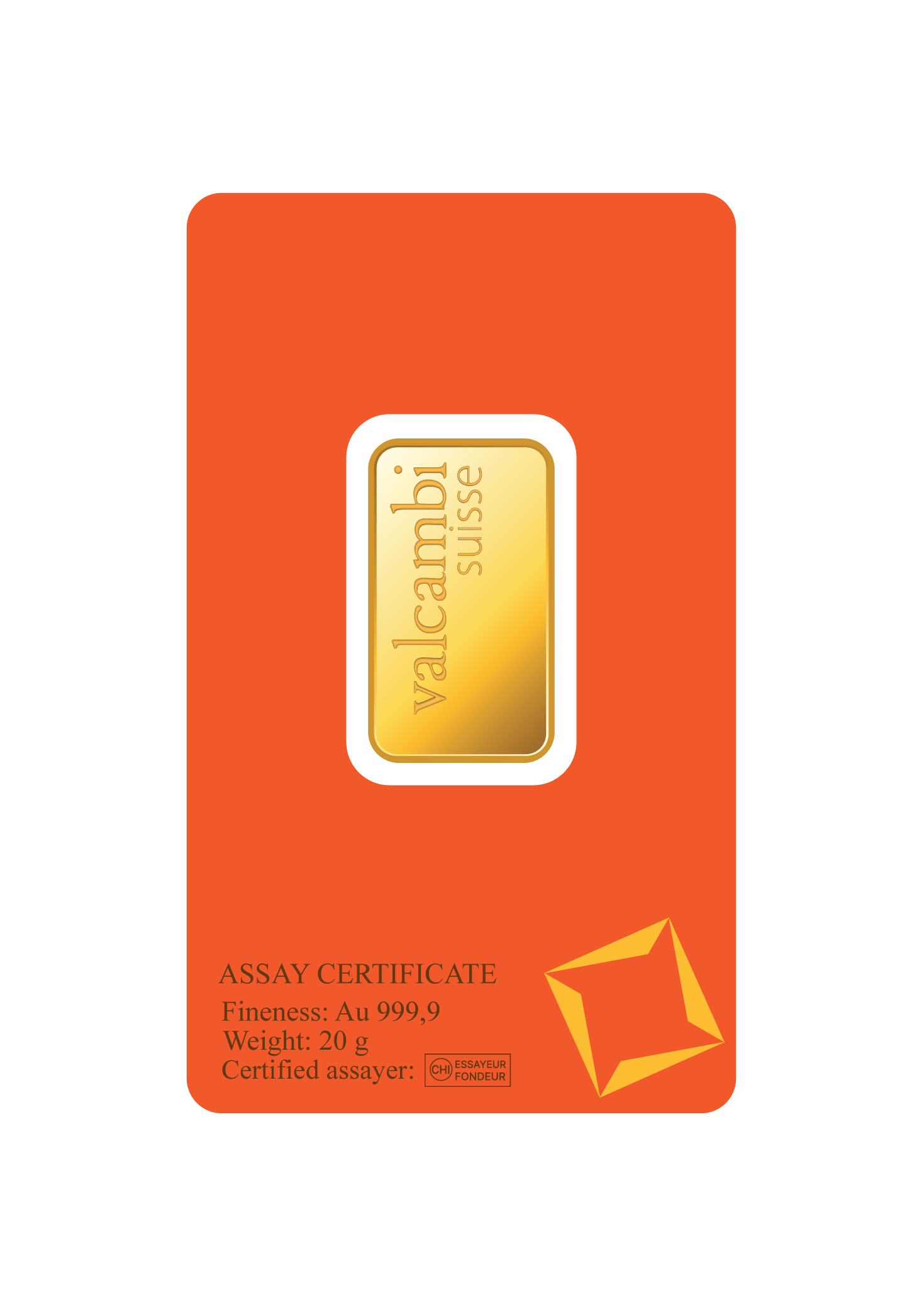 Valcambi Suisse Gold Bar 24KT - 20 gram - Malahi Gold Trading