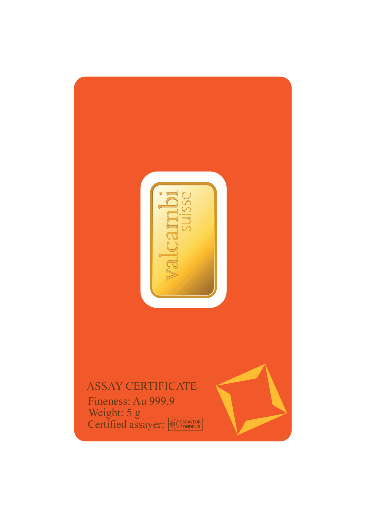 Valcambi Suisse Gold Bar 24KT - 5 gram - Malahi Gold Trading